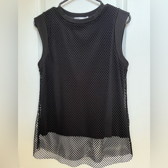 Zara armless mesh top with attached lining-black-size M US - Picture 9 of 12